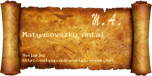 Matyasovszky Antal névjegykártya